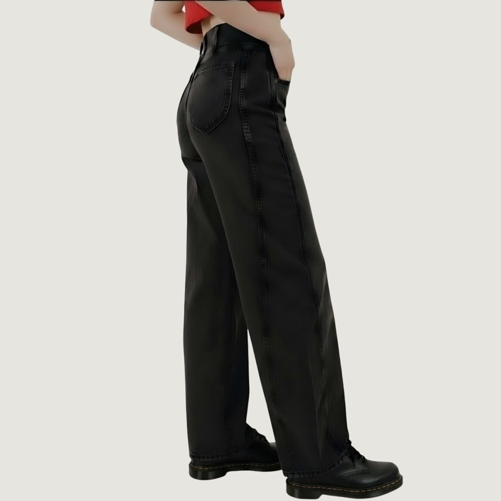We The Free Aster High Rise Straight Jeans Women's 31 Asteroid Black Button Fly